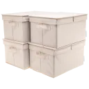 4 Medium Storage Bins - Charcoal