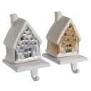 Winter Lane 2-Piece Handpainted 2-In-1 Removable House Stocking Holders (Silver/Gold)