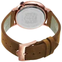 Rose Gold Case w/ Blue Hand on Camel Brown Strap