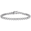 Bezel Set Tennis Bracelet in White Gold Plating