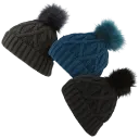 With Poms in Charcoal/Navy/Black