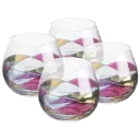 Stemless Balloon Wine Glasses - Red Line