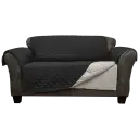 Silver/Black Loveseat