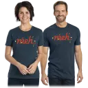 Red Meh Logo Lights on Indigo