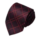 Deep Charcoal Crimson Plaid