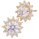 Stud Earrings in 18K Yellow Gold over Sterling