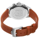 Silver Case w/ Blue Dial on Tan Brown Strap