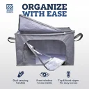 Dual zippers and clear front window for easy access