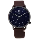 Gunmetal Case w/ Blue Dial on Dark Brown Strap