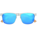 Bamboo / Silver Metal / Blue