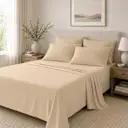 Breathable bamboo fabric for cooler sleep.