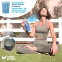 Stay cool longer with a refreezable blast pack that delivers refreshing airflow for up to 8 hours
