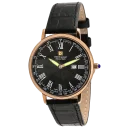 Rose Gold Case with Black Leather Band
