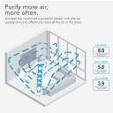 Cleans the air quickly and efficiently