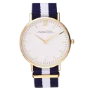 Gold/Navy & White