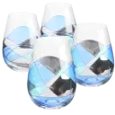 Stemless Wine Glasses - Blue Line