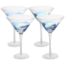 Martini Glasses - Blue Line