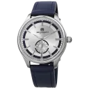 Silver Tone, Silver Dial w/ Blue Inlay, and Blue Strap