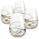 Stemless Wine Glasses - Gold Line
