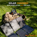 Power up quickly outdoors with 30W solar panel charger