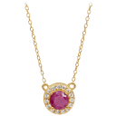 Ruby & White Topaz/18K Gold Over Sterling Silver