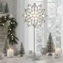 August & Leo Home 2-in-1 LED Tree Topper & Stand Jeweled Snowflake