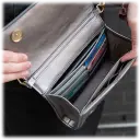 Roomy main compartment with six RFID credit card slots