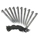 Comes with 10 ground stakes and 4 tether ropes for secure placement