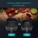 Extra-large 9QT capacity for cooking more in one batch with room to spare