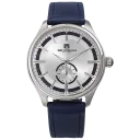 Silver Tone, Silver Dial w/ Blue Inlay, and Blue Strap
