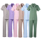 Pijama de Manga Corta con Cuello Tipo Sastre Moonstruck