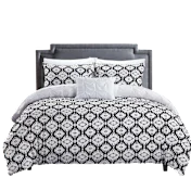 Chic Home Zissel 4-Piece Pleated Pintuck and Printed Reversible Duvet Cover Set