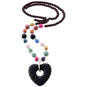 Titans Heart Lava Stone Party Necklace and Optional Essential Oils