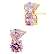 Savvy Cie Moi et Toi Round & Pear CZ Stud