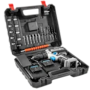 Brookstone 21V Cordless Power Drill with 30 Piece Set & Carry Case