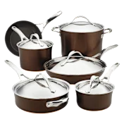 Anolon Nouvelle Luxe Juego de Batería de Cocina de 11 Piezas de Cobre y Alumi...
