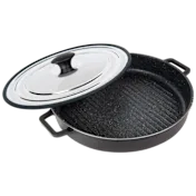 MasterPan Nonstick Stovetop 12" Grill Pan with Stainless Steel Lid