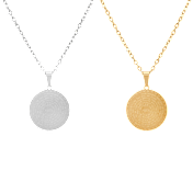 Steeltime Stainless Steel & 18K Gold Plated Lord's Prayer Round Pendant Set