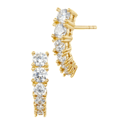Savvy Cie Graduated CZ Arced Stud Earrings
