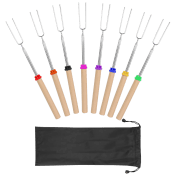 Cheer Collection 8-Piece Marshmallow Roasting Stick Set with Bag
