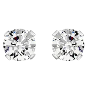Jaclyn Smith Aretes de Moissanita Redonda de 1 Quilate