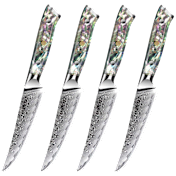 The Straight-Edge Damascus Steak Knives (Set of 4)