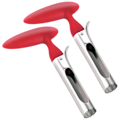 2-Pack: Stainless Steel Premium Apple and Fruit Core Removers by Two Elephants