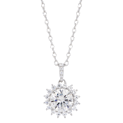 Savvy Cie 2.5 Carat TW Moissanite Starburst Necklace or 2 Carat TW Earrings