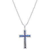 Iron Saints Stainless Steel Spinner Cross Pendant with Lord's Prayer Inlay