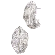 Savvy Cie Leaf Hoop Earrings
