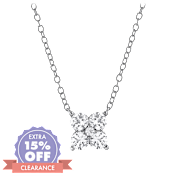 Unique Design Lab Created White Sapphire Floral Pendant Necklace