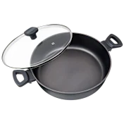 MasterPan Nonstick 11" Sauté & Sauce 5 Quart Pan with Glass Lid