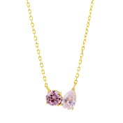 Savvy Cie Moi et Toi Round & Pear CZ Pendant