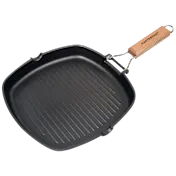 MasterPan Nonstick 8" Grill Pan with Folding Handle